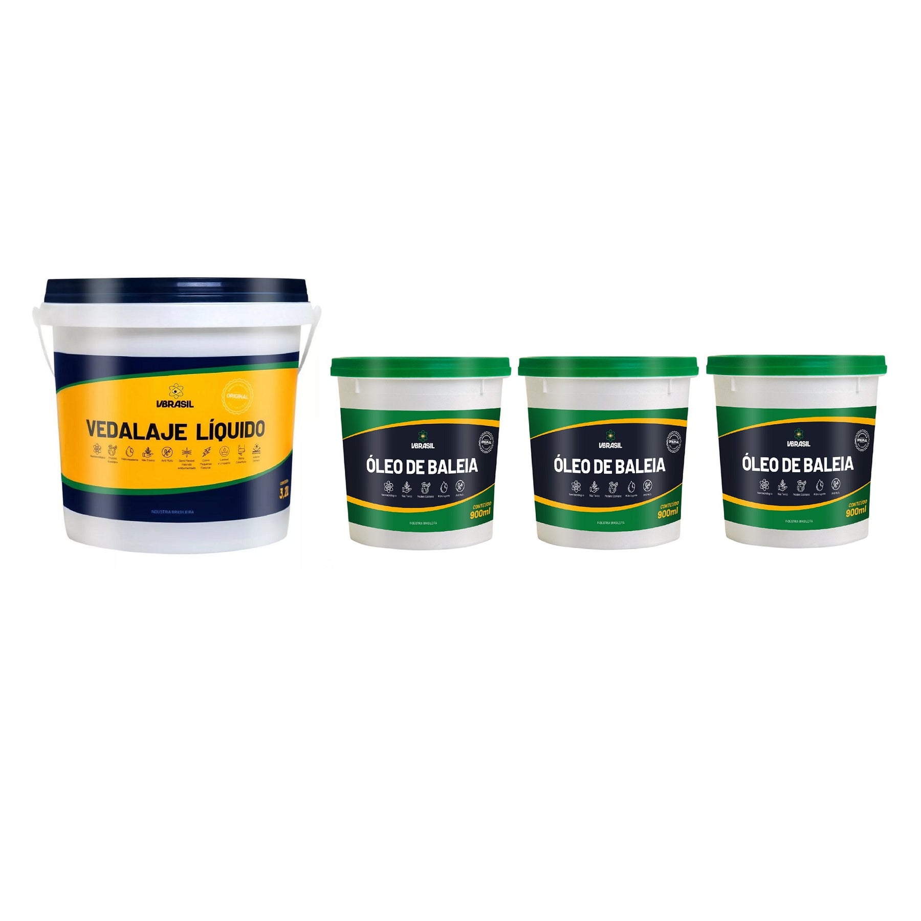 Kit Impermeabilizante Vedalaje 3,2L e 3 Óleo de Baleia 900ml