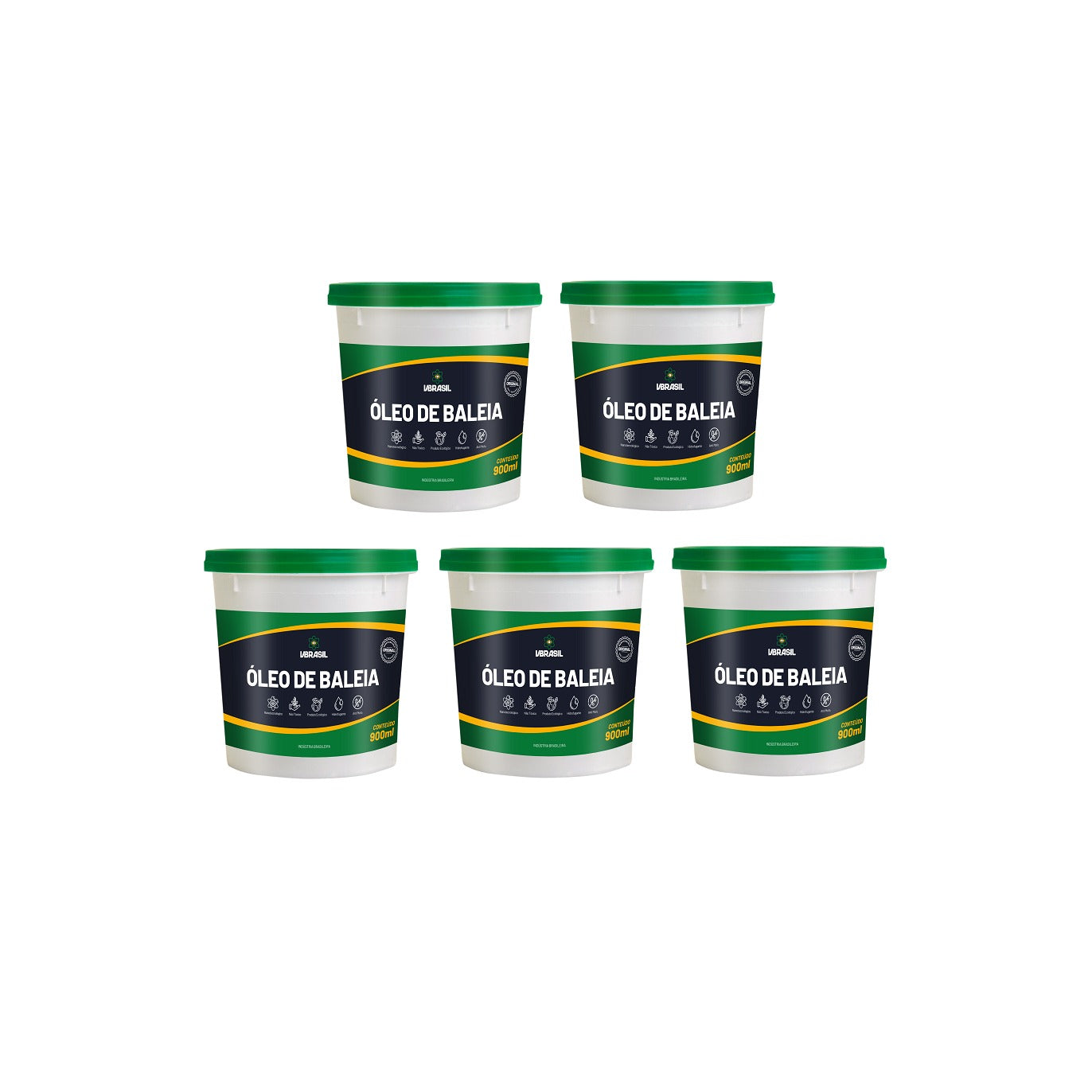 KIT 5 OLEO DE BALEIA 900 ML