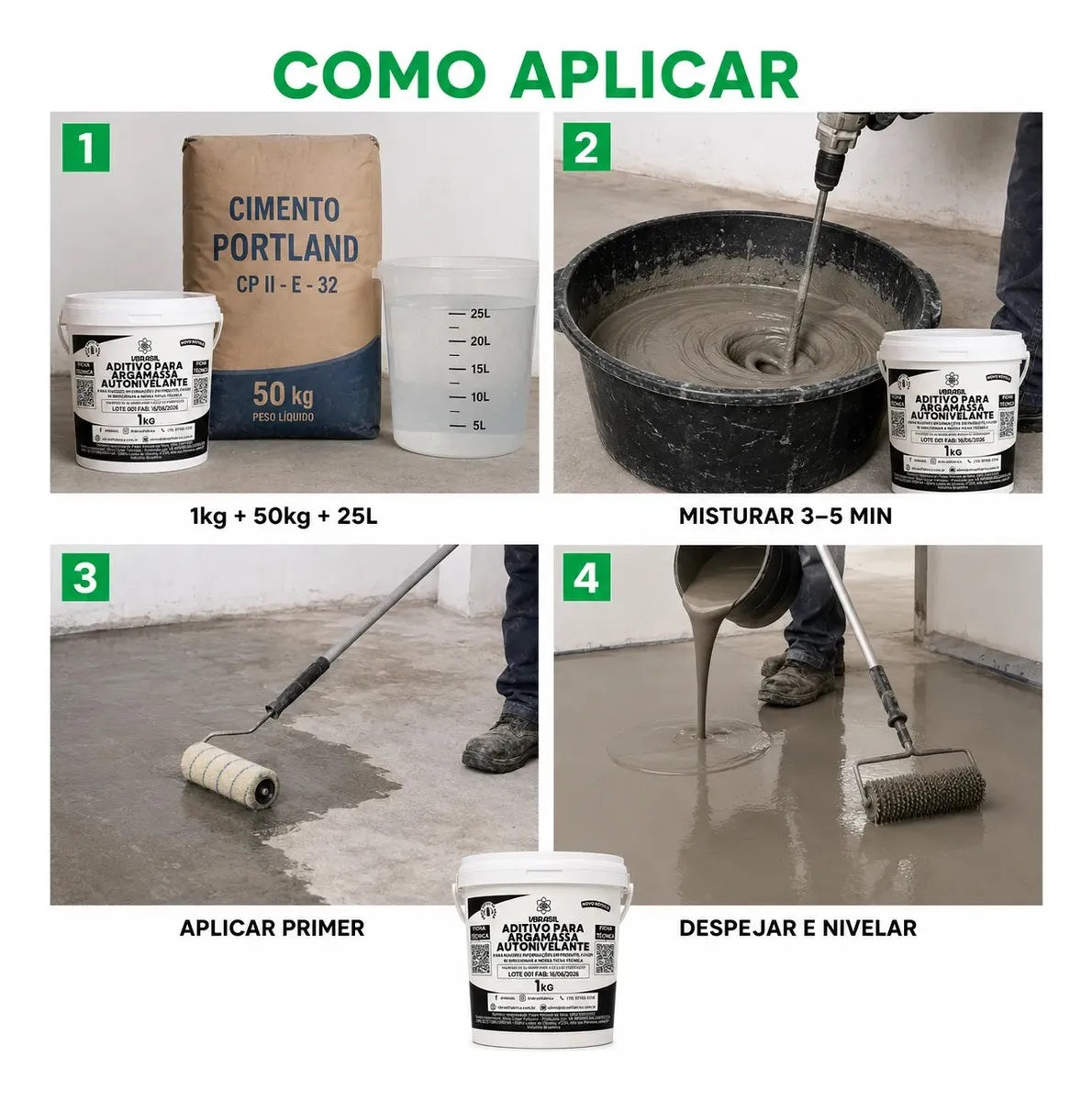 Aditivo Autonivelante Cimento/argamassa Composto A+b Vbrasil