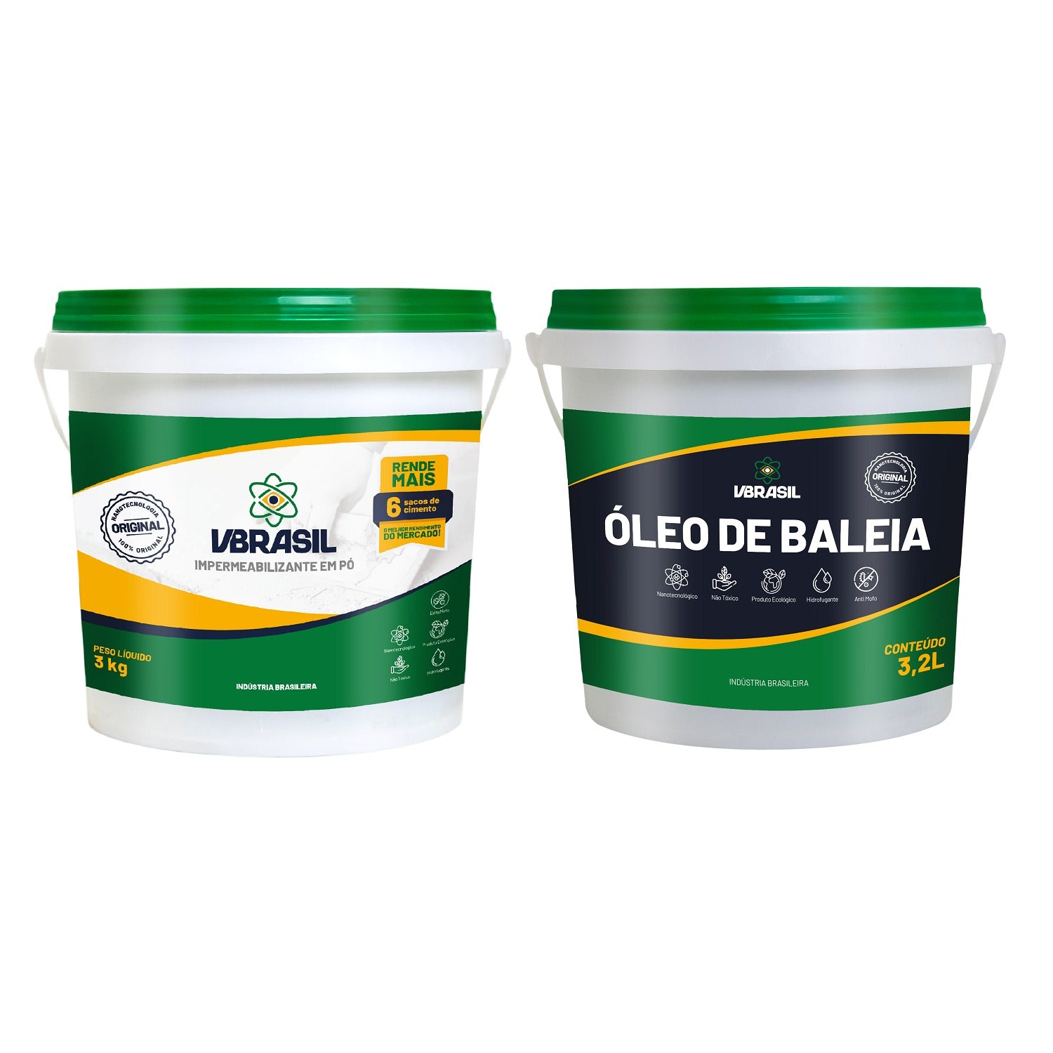 Kit Elimina Trincas: Vbrasil Pó 3kg + 1 Oleo De Baleia 3,2l
