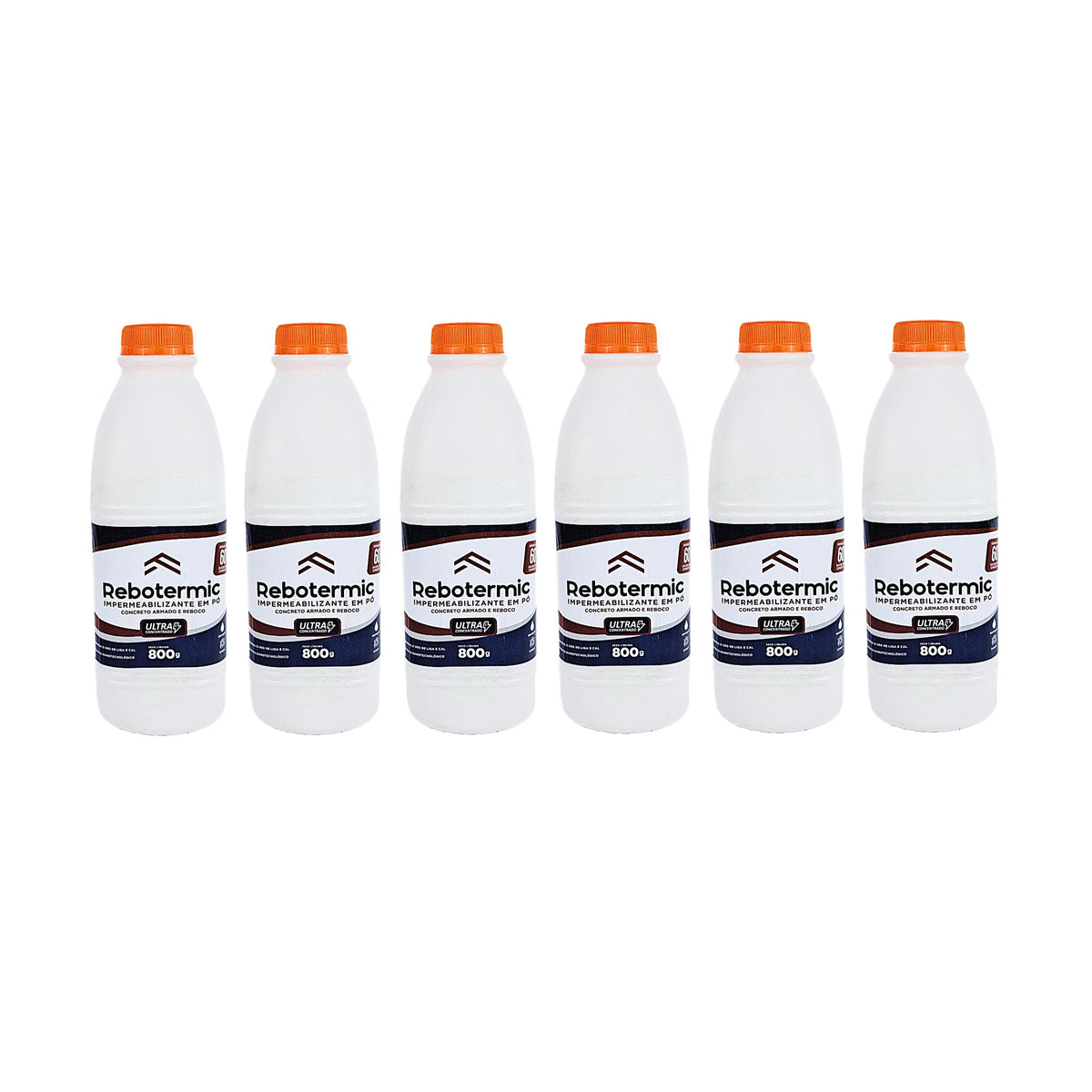 Kit 6 Rebotermic Impermeabilizante 800g Blinda Reboco