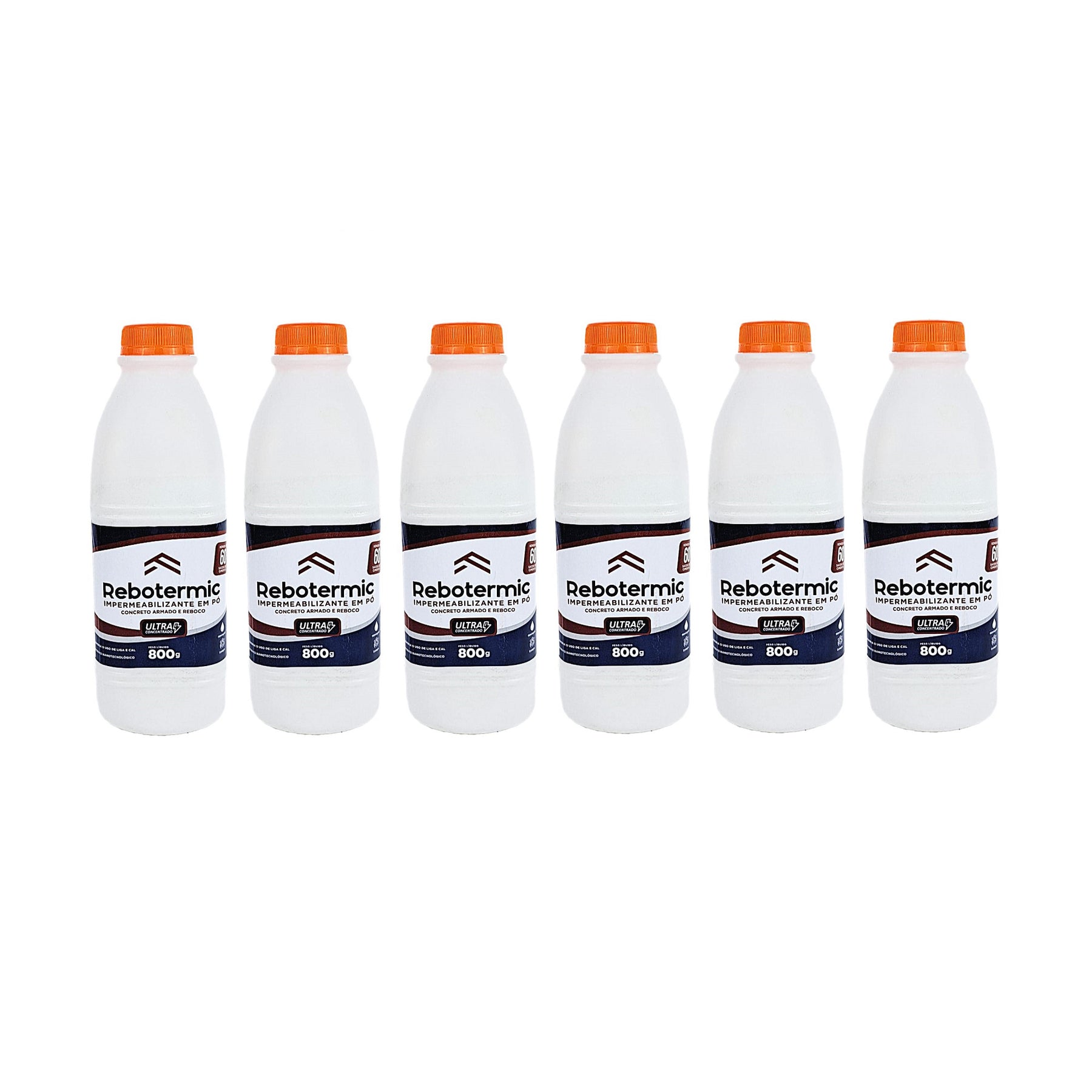 Kit 6 Rebotermic Impermeabilizante 800g Blinda Reboco