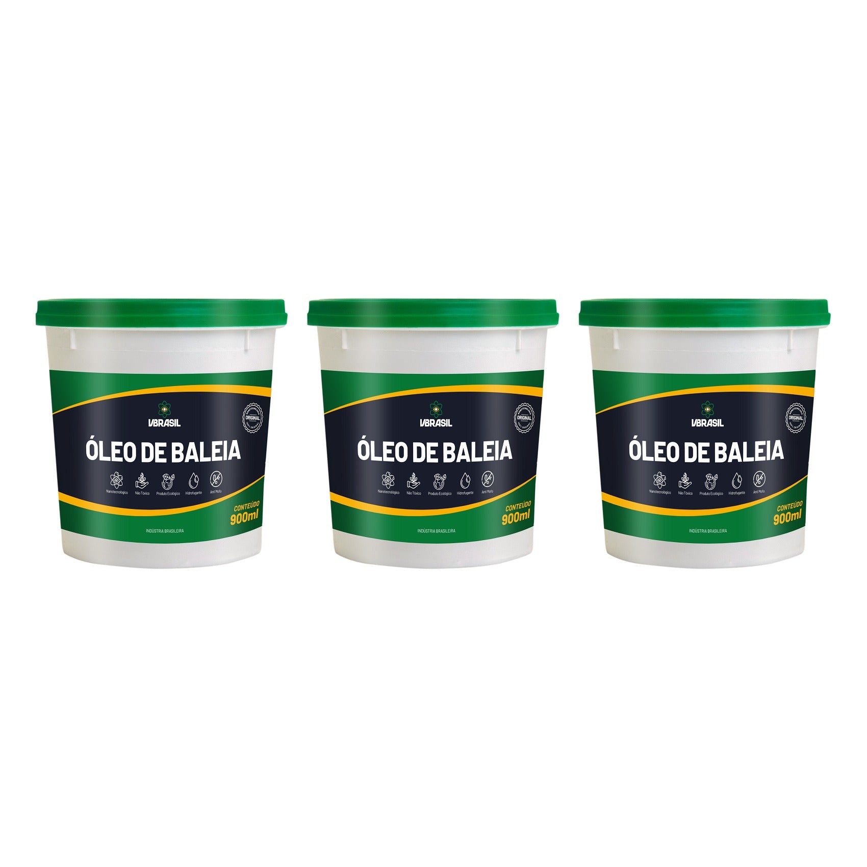 KIT 3 OLEO DE BALEIA 900 ML