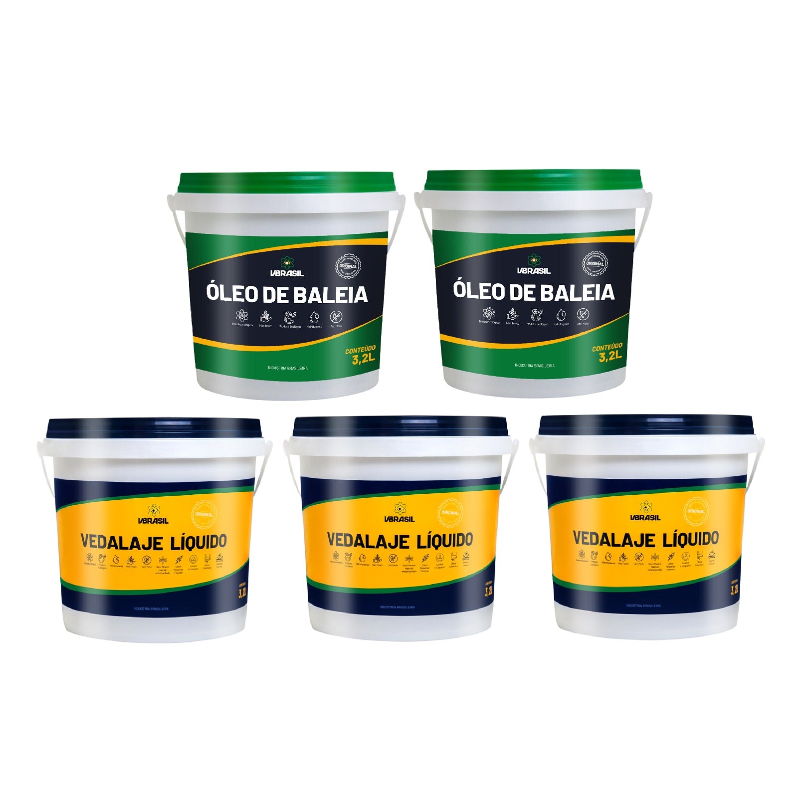 KIT 3 Vedalaje Liquido 3,2L e 2 Óleo de Baleia 3,2L