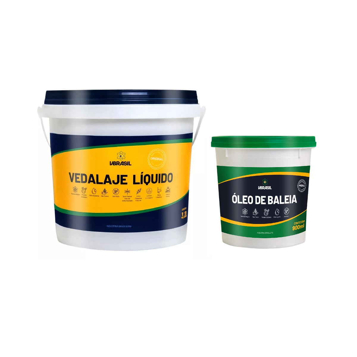 Kit Impermeabilizante Vedalaje 3,2L e 1 Óleo de Baleia 900ml