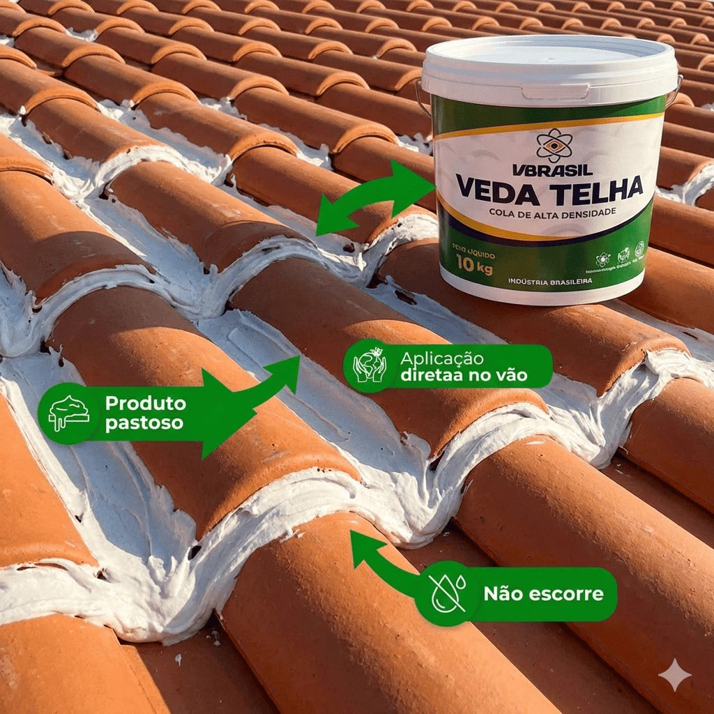 Veda Telha Para Telha De Barro Cola Pastosa Anti Vazamento