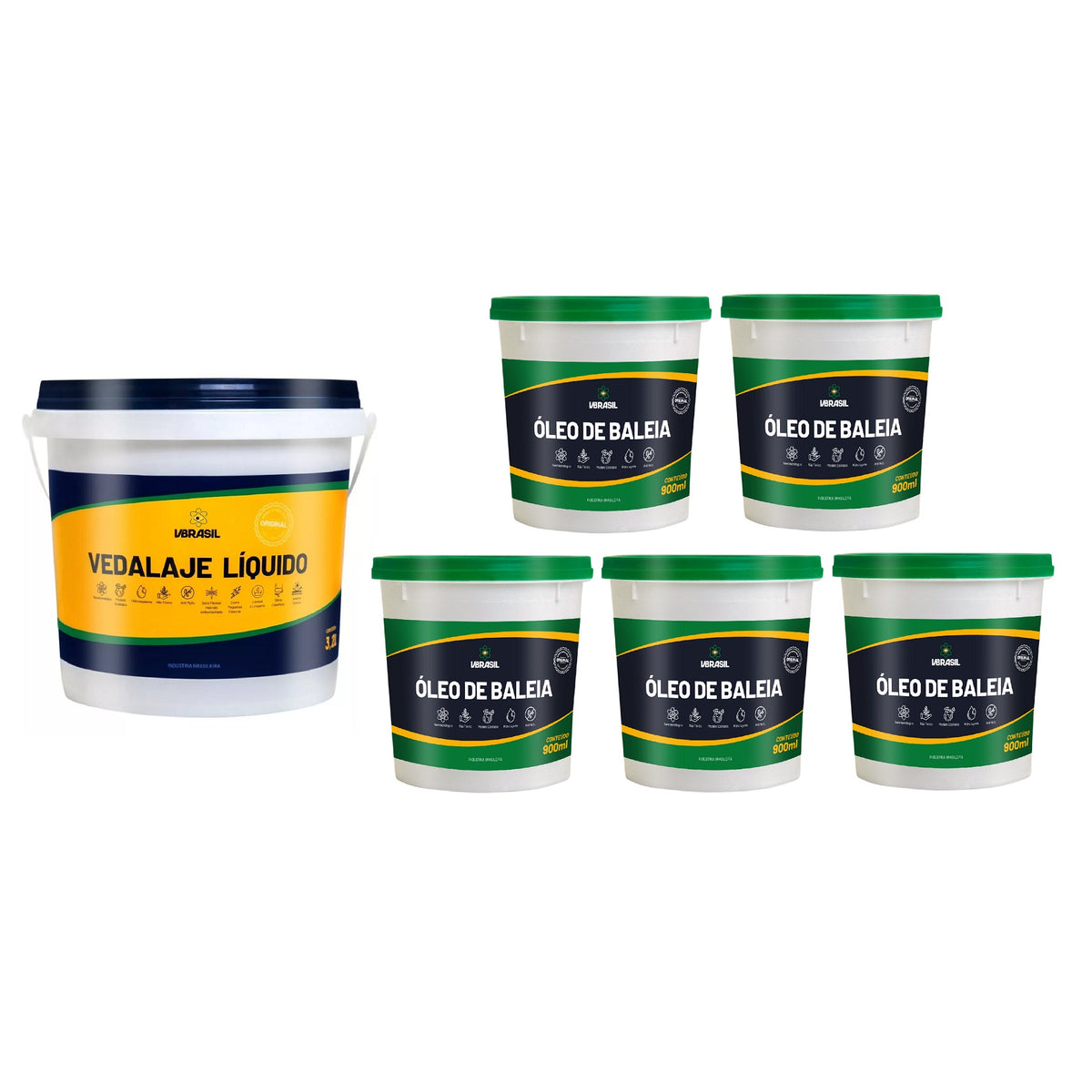 Kit Impermeabilizante Vedalaje 3,2L e 5 Óleo de Baleia 900ml