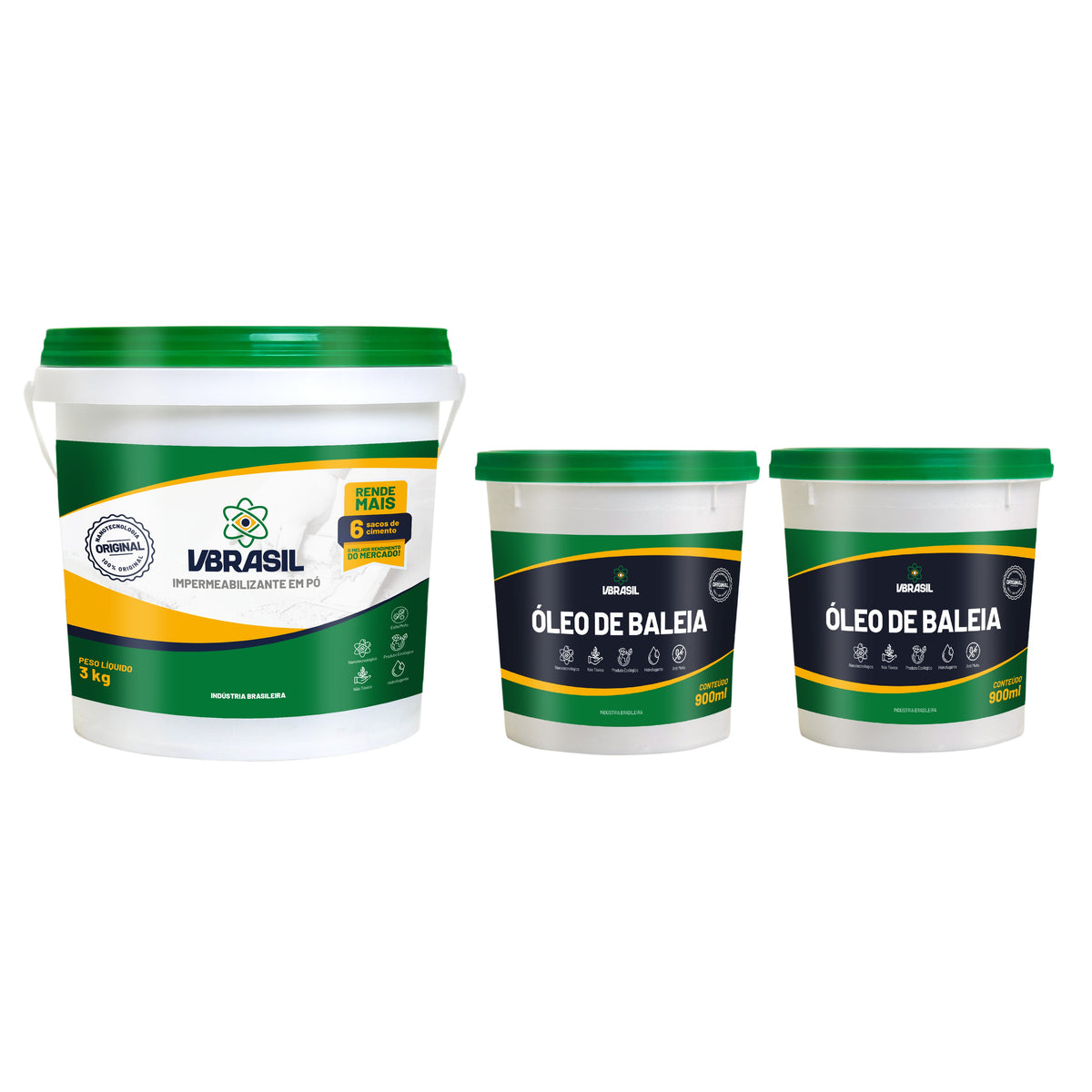 KIT VBRASIL 3 KG + 2 OLEO DE BALEIA 900ML