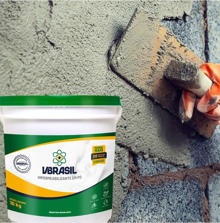 Kit 3 Impermeabilizante Em Pó 1kg Vbrasil P/ Cimento Argamassa